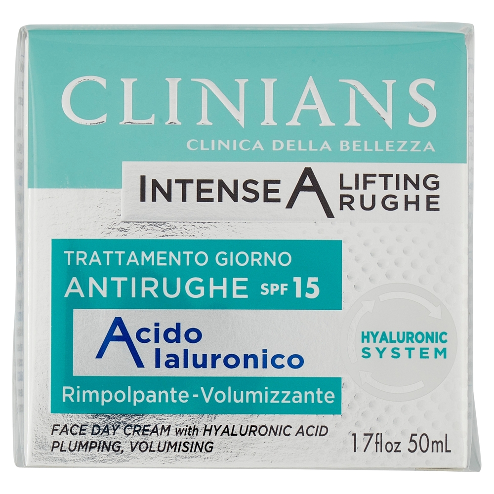 Clinians Intense A Lifting Rughe Trattamento Giorno Antirughe SPF 15 Acido Ialuronico 50 mL